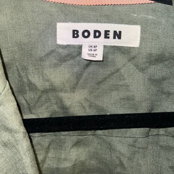 ✨Boden Linen Mini Shirt Green Sz. 4P Dress✨ - Picture 4 of 5